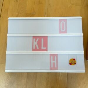 Bonnyco Pink Lightbox with full set of pink letter, emojis, and number.